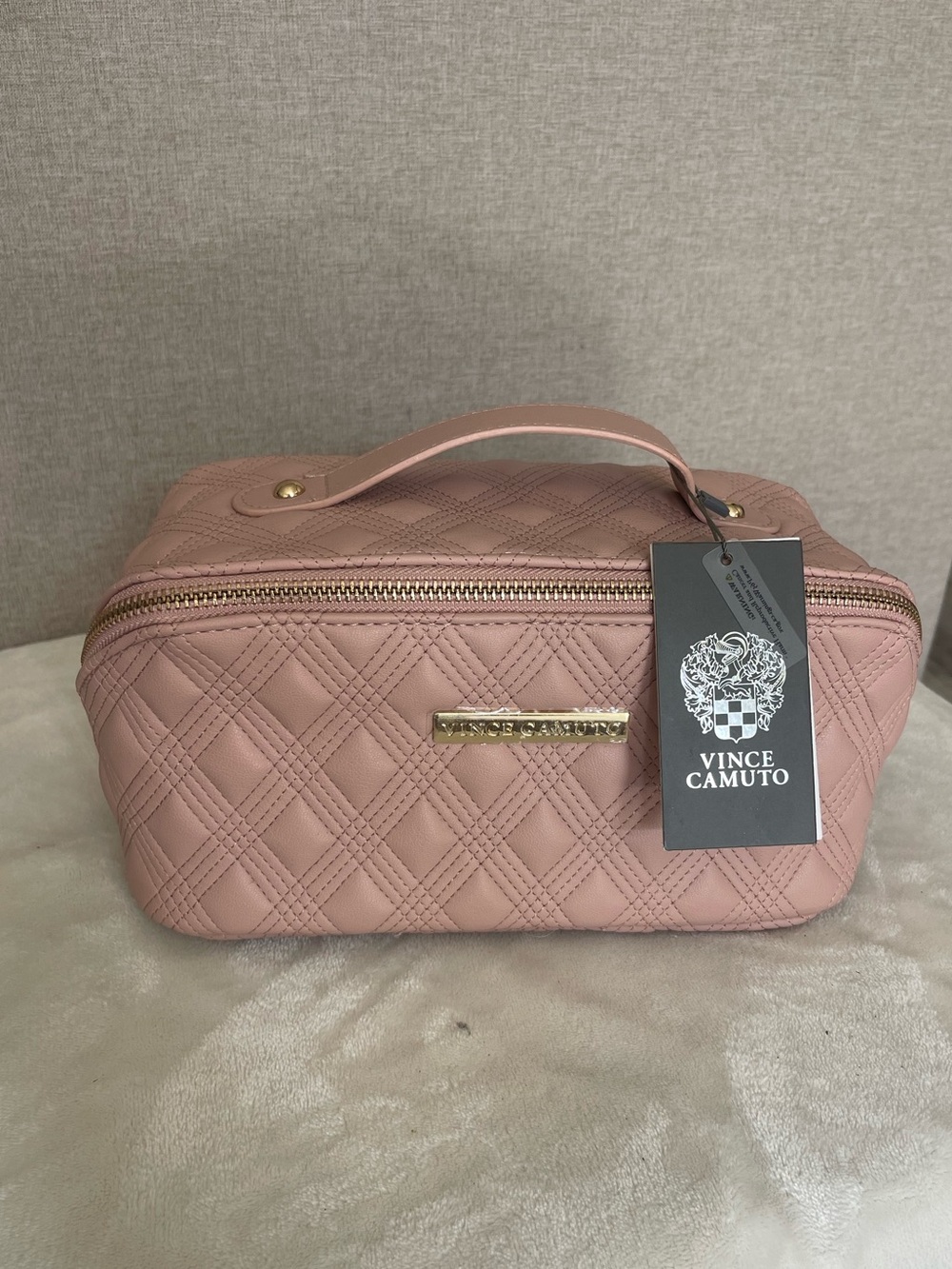 Vince Camuto Rose Quilted Travel Cosmetic Case